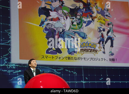 Tokyo, Japan. 29th May, 2019. Japan's Pokemon company president Tsunekazu Ishihara announces the company's business strategy in Tokyo on Wednesday, May 29, 2019. Nintendo's game character company Pokemon will produce the new game app 'Pokemon Sleep' in 2020, which features sleeping time turns into an entertainment for a gameplay. Credit: Yoshio Tsunoda/AFLO/Alamy Live News Stock Photo