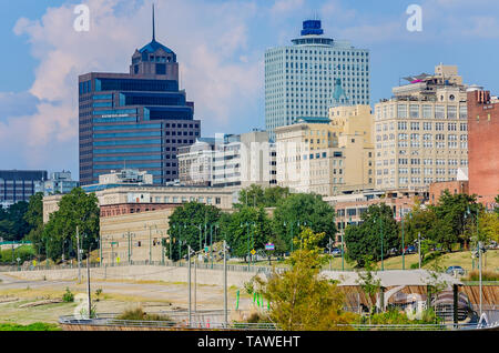 Downtown Memphis is pictured from Beale Street Landing, Sept. 6, 2015, in Memphis, Tennessee. Stock Photo