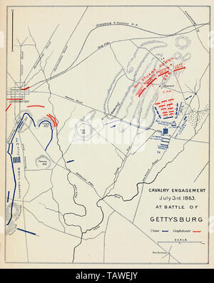 Map of the Battle of Gettysburg, Pennsylvania, 1-3 July 1863 (1862-1867 ...