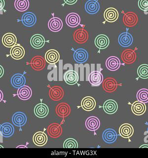 Color random seamless pattern Target aim icon, cross aim sign eps10 Stock Vector