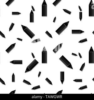 pattern with colored pencils. seamless vector pattern on dark background Stock Vector