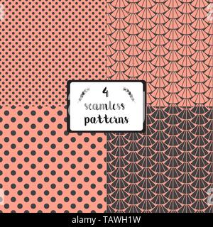 Vector set of four seamles textures Stock Vector