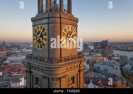 Viewing platform on the steeple of St. Michaels Church in Hamburg Stock Photo