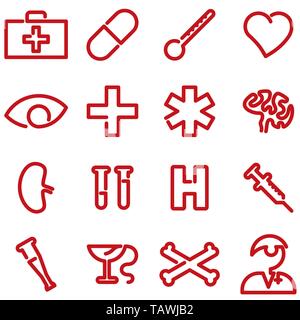 Medical icons. Single line style. Vector illustration eps10 Stock Vector