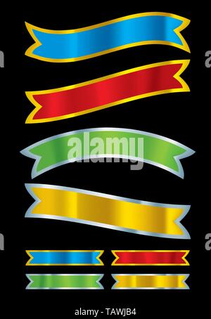 Vector illustration eps10. Set of different metallic banners. Stock Vector