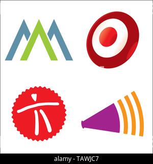 Vector illustration eps10. Set of four icons in flat style. Stock Vector