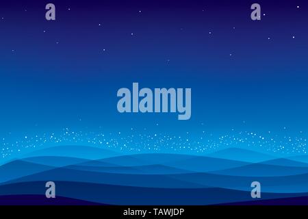 Vector illustration. eps10. Abstract illustration of mountain night background. Stock Vector