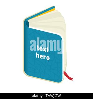 Vector illustration. Drawing of an open book with copy space. Stock Vector