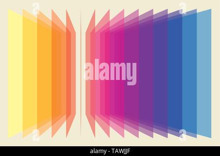 Vector illustration. Set of planes in perspective. Color gradation. Stock Vector
