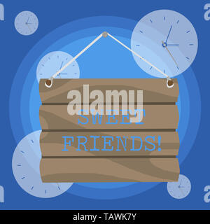 Conceptual hand writing showing Sweet Friends. Concept meaning thoughtful towards other showing Nice and loving demonstrating Hook Up Blank Sign Plate Stock Photo
