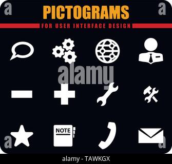 Web tools icons set Stock Vector