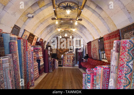 Old carpet shop in Cappadocia Stock Photo