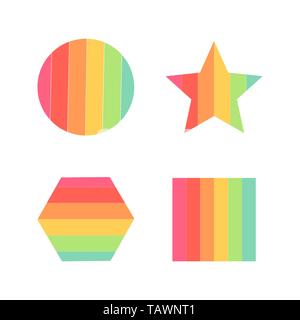 Colorful geometric shapes icons. Vector illustration Stock Vector