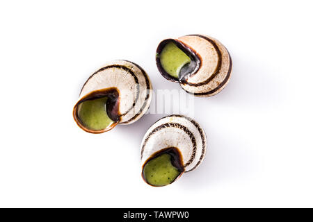 Escargots de Bourgogne isolated on white background Stock Photo