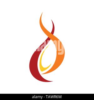 Abstract Fire Flaming Mage Vector Symbol Graphic Logo Design Template Stock Vector