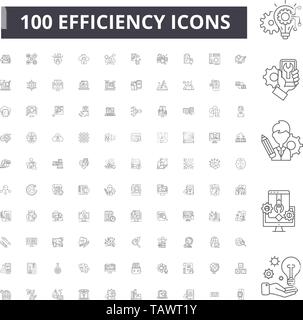 Business efficiency line icons signs set. Design collection of ...
