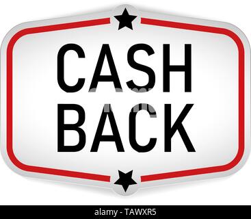 red vector web banner tag cash back on white background Stock Vector