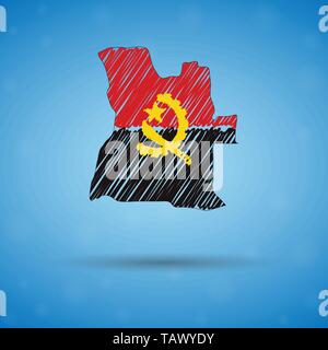 Angola map vector illustration, scribble sketch Angola Stock Vector ...