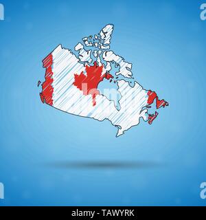 Scribble map of Canada. Sketch Country map for infographic, brochures and presentations, Stylized sketch map of Canada. Vector illustration Stock Vector