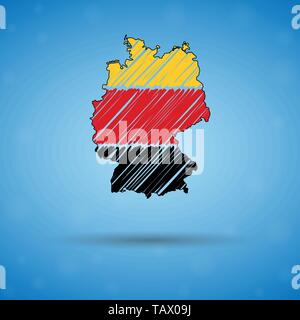 Scribble map of Germany. Sketch Country map for infographic, brochures and presentations, Stylized sketch map of Germany. Vector illustration Stock Vector