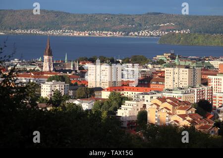 Jonkoping town skyline with lake Vattern in Sweden. Smaland province. Stock Photo
