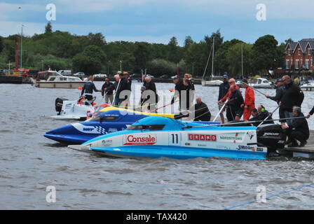 Powerboat Racing - Oulton Broad - Formula Grand Prix - Race Start Stock Photo