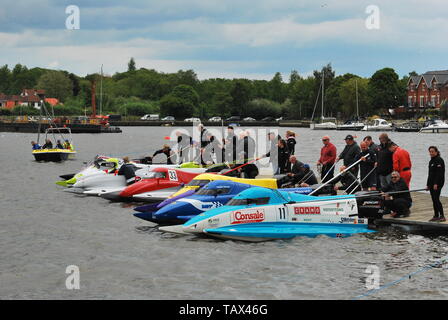 Powerboat Racing - Oulton Broad - Formula Grand Prix - Race Start Stock Photo