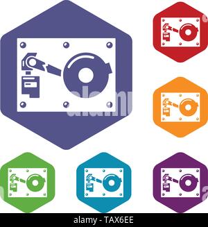 Broken technology icons vector hexahedron Stock Vector