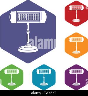 Ufo heater icons vector hexahedron Stock Vector