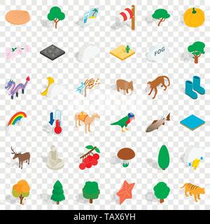 Animal icons set, isometric style Stock Vector