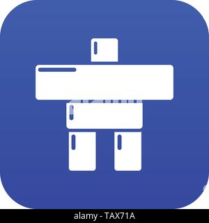 Stone sculpture canada icon blue vector Stock Vector