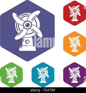Ventilator icons vector hexahedron Stock Vector