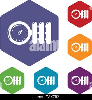 Manometer icons vector hexahedron Stock Vector