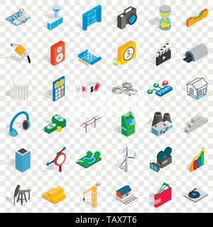Technical icons set, isometric style Stock Vector