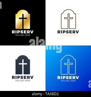 Grave flat icon. Single high quality outline symbol of funeral for web design or mobile app. Thin line signs of death for design logo, visit card, etc Stock Vector