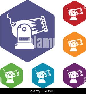 Cannon icons vector hexahedron Stock Vector