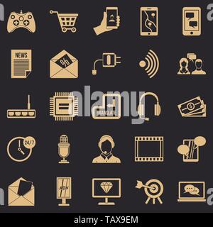 Mobile device icons set. Simple set of 25 mobile device vector icons for web for any design Stock Vector