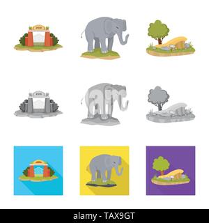 Vector illustration of nature  and fun  logo. Collection of nature  and entertainment stock vector illustration. Stock Vector