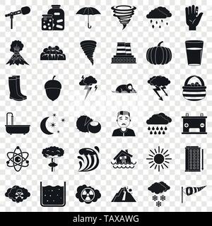 Lightning icons set, simple style Stock Vector