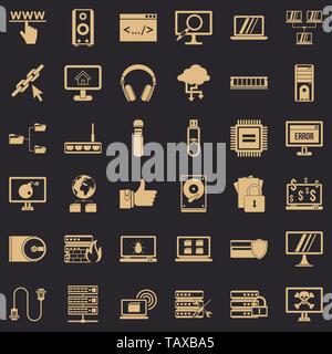 Web icons set, simple style Stock Vector