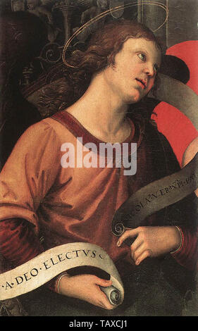 Raffaello Sanzio Da Urbino - Raphael - Angel Fragment Baronci Altarpiece 1500 Stock Photo