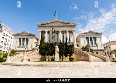 Athens, Greece. Main building of the National Library of Greece, designed by Theophilus Hansen Stock Photo