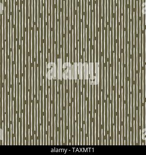 Vertical broken up grunge lines in random geometric tribal design. Seamless vector pattern on earthy brown background. Great for wellbeing, food Stock Vector