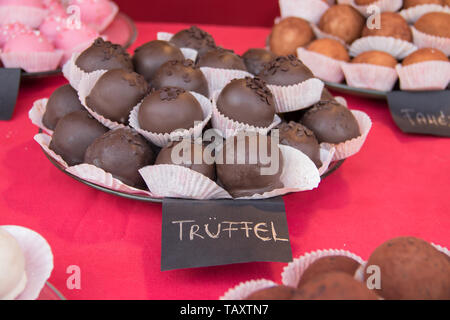 Finest collection of Hungarian cookies and cakes, on streets of Szeged city, Hungary Stock Photo