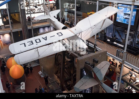 dh National museum of Scotland CHAMBER STREET EDINBURGH Scottish museums exhibit biplane G-AOEL De Havilland DH82A Tiger Moth Stock Photo