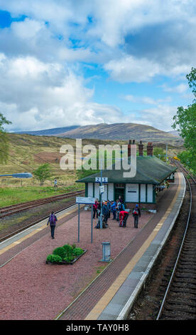 Rannoch Station, Perth and Kinross, Scotland, United Kingdom - One of the most remote railway stations in the British Isles on the edge of Rannoch Moor, Scotland