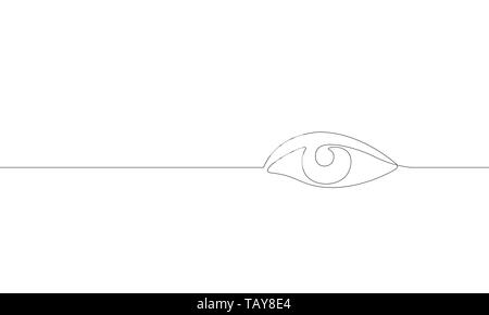Single continuous one line art female watch eye. Beauty salon woman girl sight concept design sketch outline drawing vector illustration