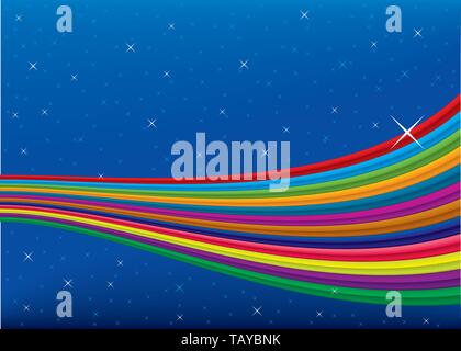 Vector illustration. Background with metallic color bands in rainbow shape. Stock Vector