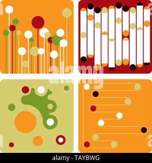 Vector illustration eps10. Four geometrical soft retro backgrounds. Stock Vector