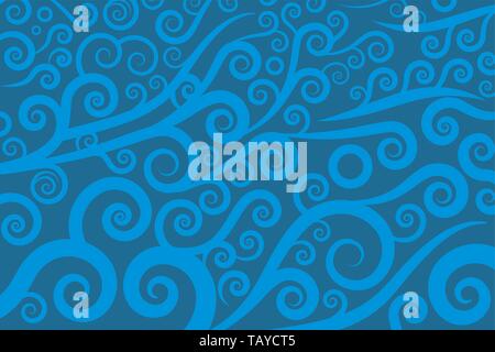 Vector illustration. Swirl texture in light blue over background. Stock Vector